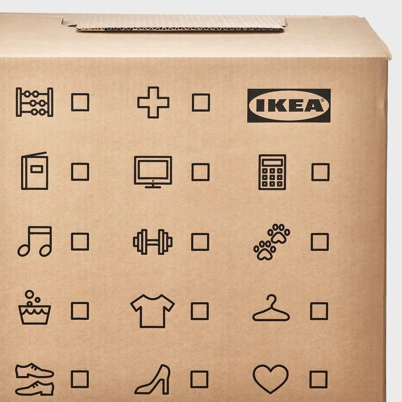 IKEA DUNDERGUBBE ДУНДЕРГУББЕ, коробка для переїзду, коричневий, 50x31x40 см 104.770.49 фото №4