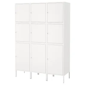 IKEA HÄLLAN ХЭЛЛАН, комбинация для хранения с дверцами, белый, 135x47x192 см 392.766.82 фото