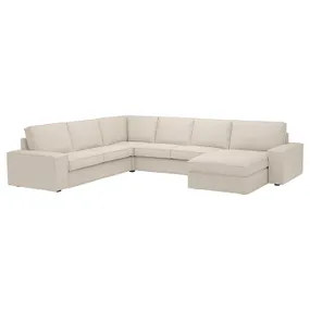 IKEA KIVIK КІВІК, кутовий диван, 5-місний з кушеткою, Gunnared бежевий 594.847.17 фото