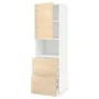 IKEA METOD МЕТОД / MAXIMERA МАКСІМЕРА, висока шафа для мікрох печі, 2 шухл, білий / АСКЕРСУНД під світлий ясен, 60x60x200 см 094.584.62 фото