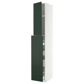 IKEA METOD МЕТОД / MAXIMERA МАКСИМЕРА, высокий шкаф/выдвижн секция/1дв/4ящ, белый/Гавсторп темно-зеленый, 40x60x240 см 995.570.47 фото