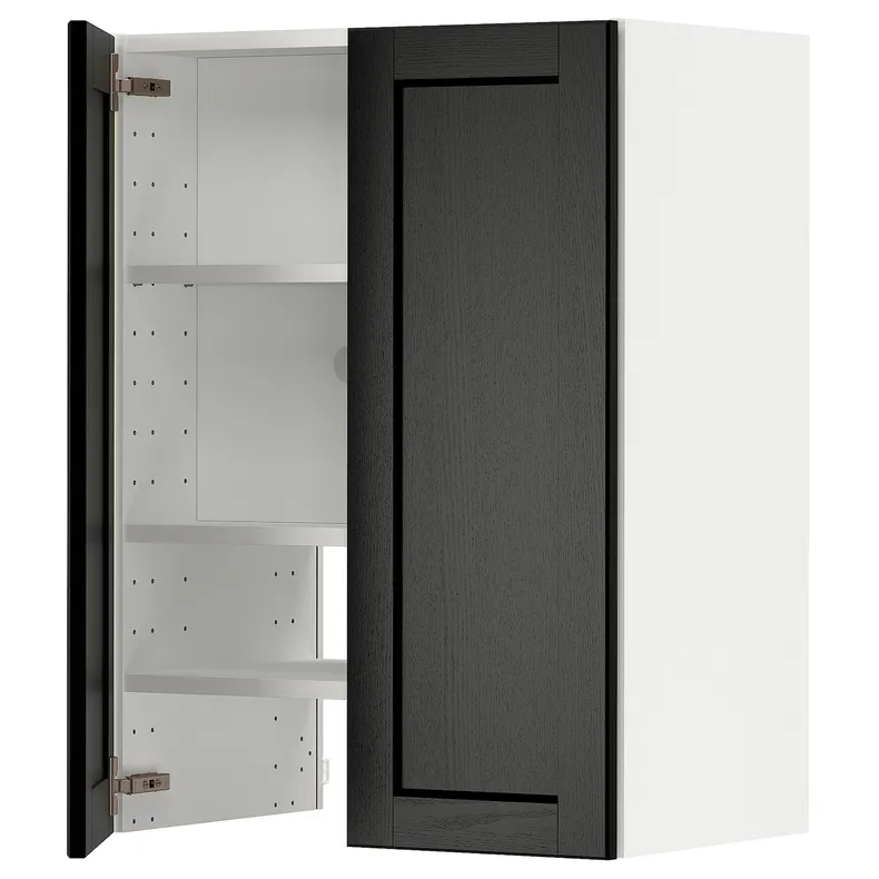 IKEA METOD МЕТОД, навесной шкаф д / вытяжки / полка / дверь, белый / Лерхиттан с черными пятнами, 60x80 см 095.045.34 фото №1