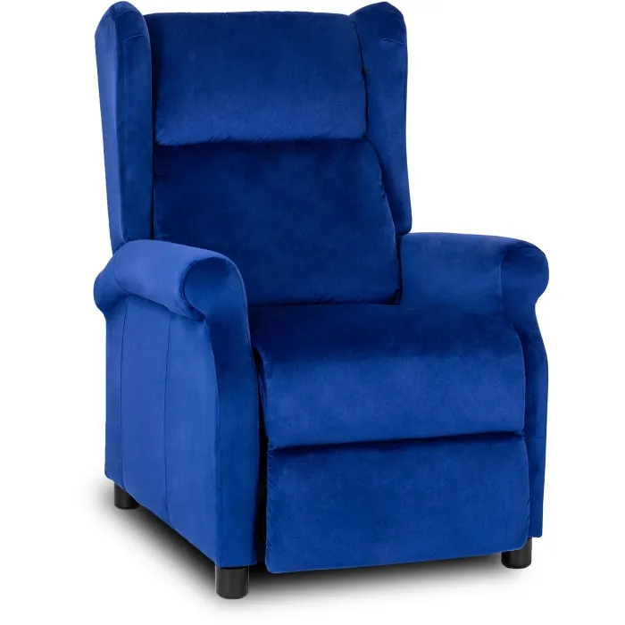 Кресло реклайнер бархатное MEBEL ELITE SIMON Velvet, темно-синий фото №10