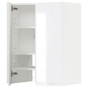 IKEA METOD МЕТОД, навесной шкаф д / вытяжки / полка / дверь, белый / Воксторп глянцевый / белый, 60x80 см 095.045.48 фото