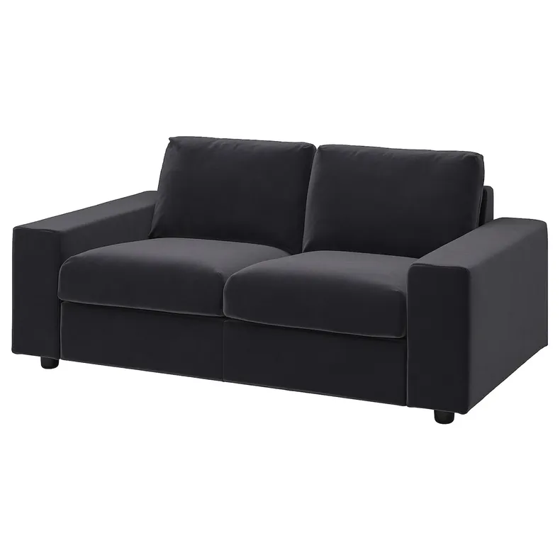IKEA VIMLE ВИМЛЕ, чехол на 2-местный диван, с широкими подлокотниками/Djuparp темно-серый 994.326.65 фото №2