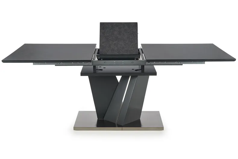 Обідній стіл розкладний HALMAR SALVADOR 160-200x90 см, стільниця - темно-сірий, ніжки - темно-сірі фото №14