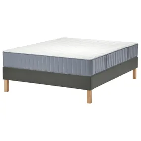IKEA LYNGÖR ЛЮНГЕР, диван-ліжко, Vågstranda середня твердість / світло-блакитний темно-сірий, 140x200 см 995.535.15 фото