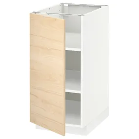 IKEA METOD МЕТОД, підлогова шафа з полицями, білий / АСКЕРСУНД під світлий ясен, 40x60 см 894.571.28 фото
