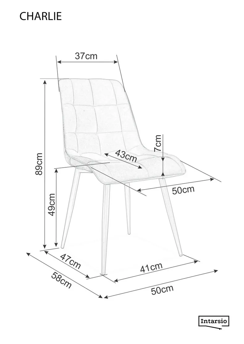INTARSIO Стілець CHARLIE чорний каркас/беж фото №7