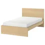 IKEA MALM МАЛЬМ, каркас кровати, дубовый шпон, беленый / Лонсет, 120x200 см 491.572.97 фото