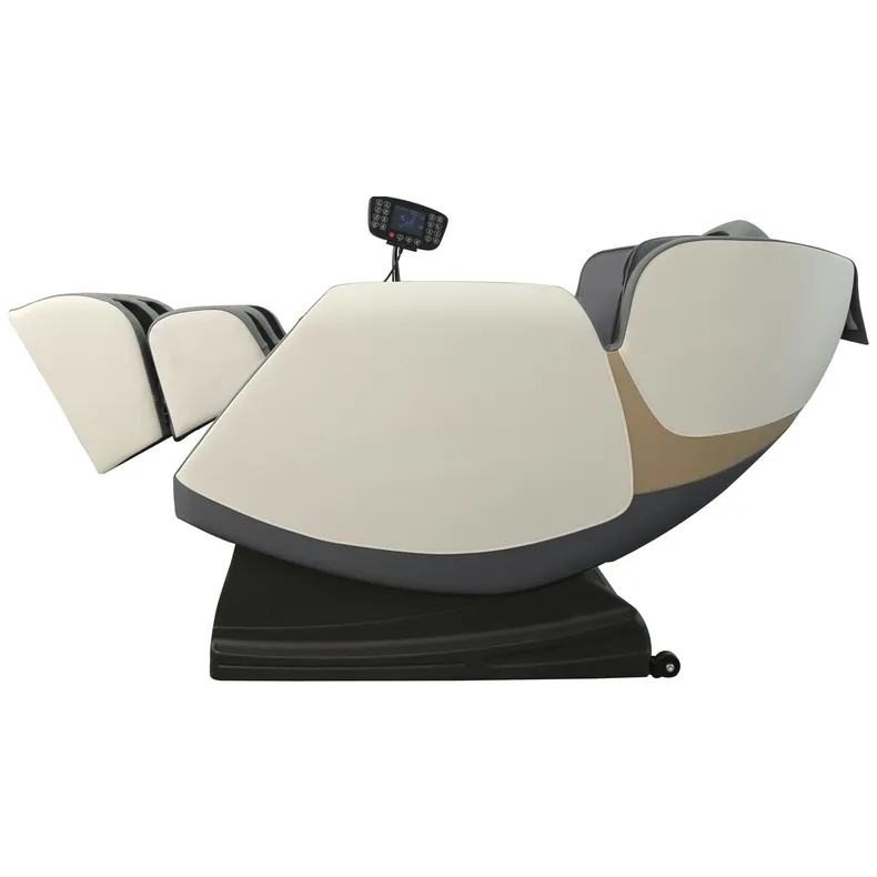 Крісло реклайнер з функцією масажу та підігріву в екошкірі HALMAR SOLARIA, кремовий / сірий фото №1