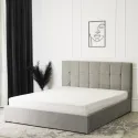 Кровать двуспальная бархатная MEBEL ELITE PANAMA Velvet, 160x200 см, Серый фото thumb №7