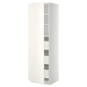 IKEA METOD МЕТОД / MAXIMERA МАКСІМЕРА, висока шафа із шухлядами, білий / ВЕДДІНГЕ білий, 60x60x200 см 393.787.65 фото