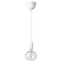 IKEA SUNNEBY СУННЕБЮ / MOLNART МОЛЬНАРТ, підвісний світильник із лампою, білі / еліпсовидні різнокольорові 194.913.62 фото thumb №1
