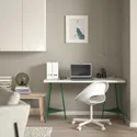 IKEA LAGKAPTEN ЛАГКАПТЕН / TILLSLAG ТИЛЛЬСЛАГ, письменный стол, белый / зелёный, 140x60 см 494.783.21 фото thumb №4