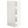 IKEA METOD МЕТОД / MAXIMERA МАКСІМЕРА, висока шафа із шухлядами, білий / Ringhult світло-сірий, 60x60x140 см 393.617.60 фото