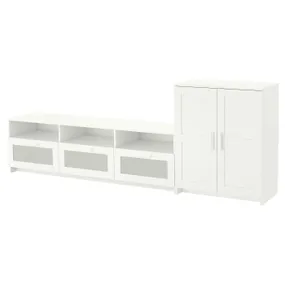 IKEA BRIMNES БРІМНЕС, комбінація шаф для телевізора, білий, 258x41x95 см 592.782.13 фото