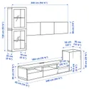 IKEA BESTÅ БЕСТО, шкаф для ТВ, комбин / стеклян дверцы, Белое / Ханвикенское белое прозрачное стекло, 300x42x211 см 294.069.24 фото thumb №9