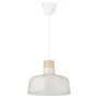 IKEA BUNKEFLO БУНКЕФЛУ, подвесной светильник, белый / берёзовый, 36 см 604.883.90 фото