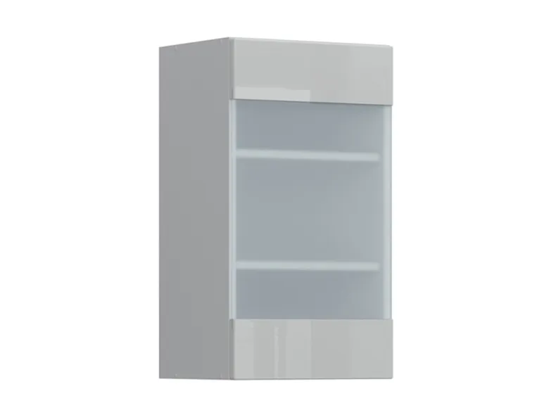 Кухонный шкаф BRW Top Line 40 см правый с витриной серый глянец, серый гранола/серый глянец TV_G_40/72_PV-SZG/SP фото №2