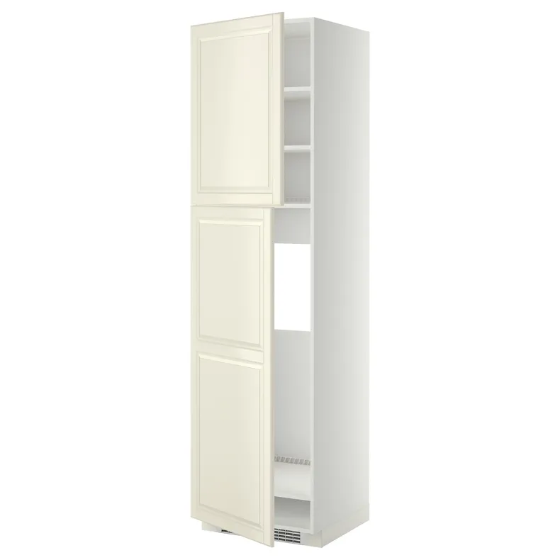 IKEA METOD МЕТОД, висока шафа для холодильника, 2 дв, білий / БУДБІН кремово-білий, 60x60x220 см 994.618.51 фото №1