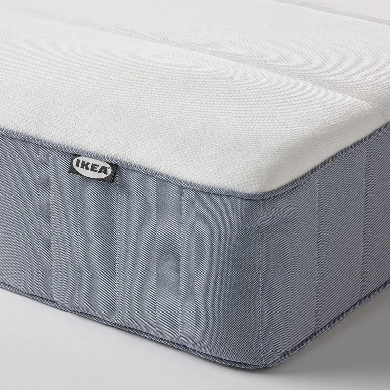 IKEA MALM МАЛЬМ, каркас кровати с матрасом, белый / Вестерёй средней жесткости, 90x200 см 595.446.41 фото №11