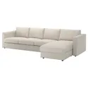 IKEA VIMLE ВІМЛЕ, 4-місний диван із кушеткою, Gunnared бежевий 893.994.83 фото thumb №1