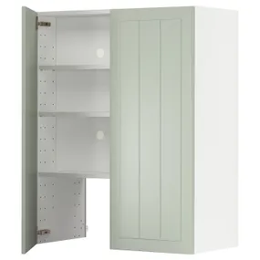 IKEA METOD МЕТОД, настінн шаф д / витяжки з полиц / дверц, білий / Стенсунд світло-зелений, 80x100 см 395.042.93 фото