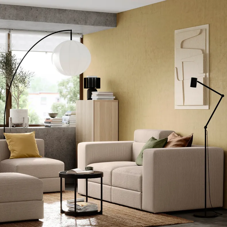 IKEA JÄTTEBO ЄТТЕБУ, 2-місний модульний диван, з узголів'ям / САМСАЛА сіро-бежевий 395.104.06 фото №2