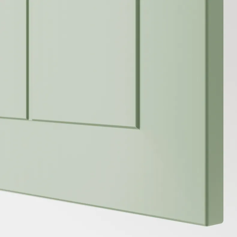 IKEA METOD МЕТОД, навесной шкаф с полками, белый / светло-зеленый, 60x60 см 394.868.40 фото №2