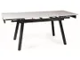 Обідній розкладний стіл SIGNAL JOHN, білий мармур / чорний матовий, 85x120 фото