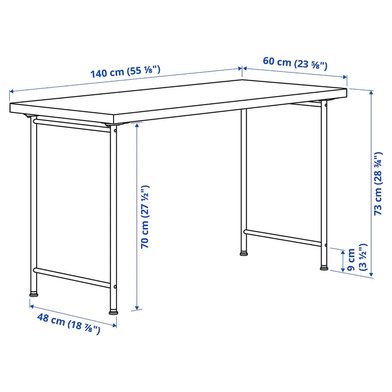 IKEA LAGKAPTEN ЛАГКАПТЕН / SPÄND СПЕНД, письмовий стіл, чорний/коричневий/білий, 140x60 см 895.637.13 фото №5