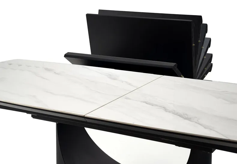 Кухонний стіл HALMAR OSMAN 160-220x90 см, білий мармур / чорний фото №14