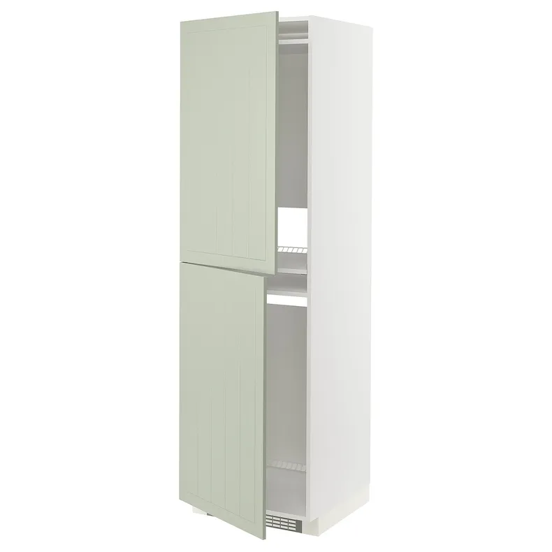 IKEA METOD МЕТОД, висока шафа для холодильнка / морозил, білий / Стенсунд світло-зелений, 60x60x200 см 694.870.27 фото №1