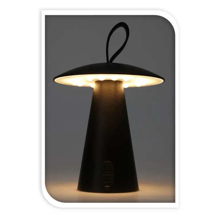 BRW Светодиодная настольная лампа Mushroom с диммером черная 093025 фото №2