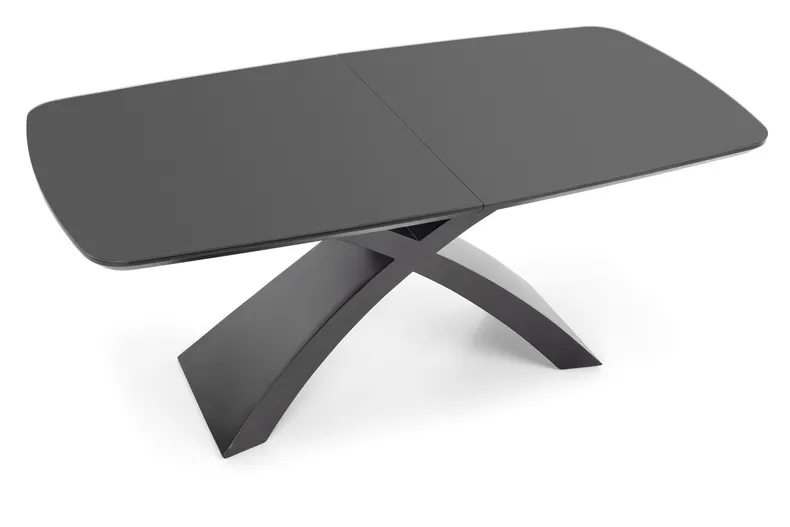 Обідній стіл розкладний HALMAR SILVESTRO 180-220x89 см, стільниця - темно-сірий, ніжка - чорний фото №5