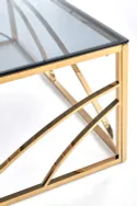Журнальный столик стеклянный HALMAR UNIVERSE, 120x60 см, рама - золото, стекло - дымчатое фото thumb №3
