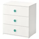 IKEA GODISHUS ГОДИХУС, комод с 3 ящиками, белый, 60x64 см 804.334.86 фото thumb №1