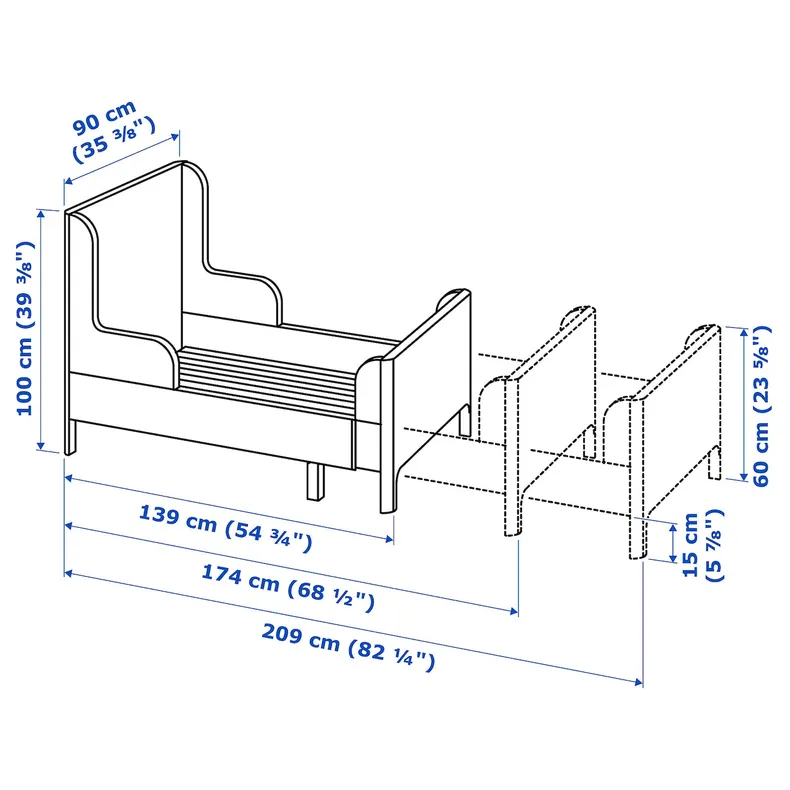 IKEA BUSUNGE БУСУНГЕ, розсувне ліжко, блідо-рожевий, 80x200 см 902.290.17 фото №4