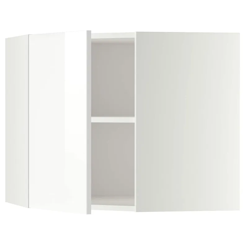 IKEA METOD МЕТОД, угловой навесной шкаф с полками, белый / Рингульт белый, 68x60 см 199.185.19 фото №1