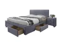 Двуспальная кровать HALMAR С ящиками Modena 3 160x200 см серая фото thumb №1