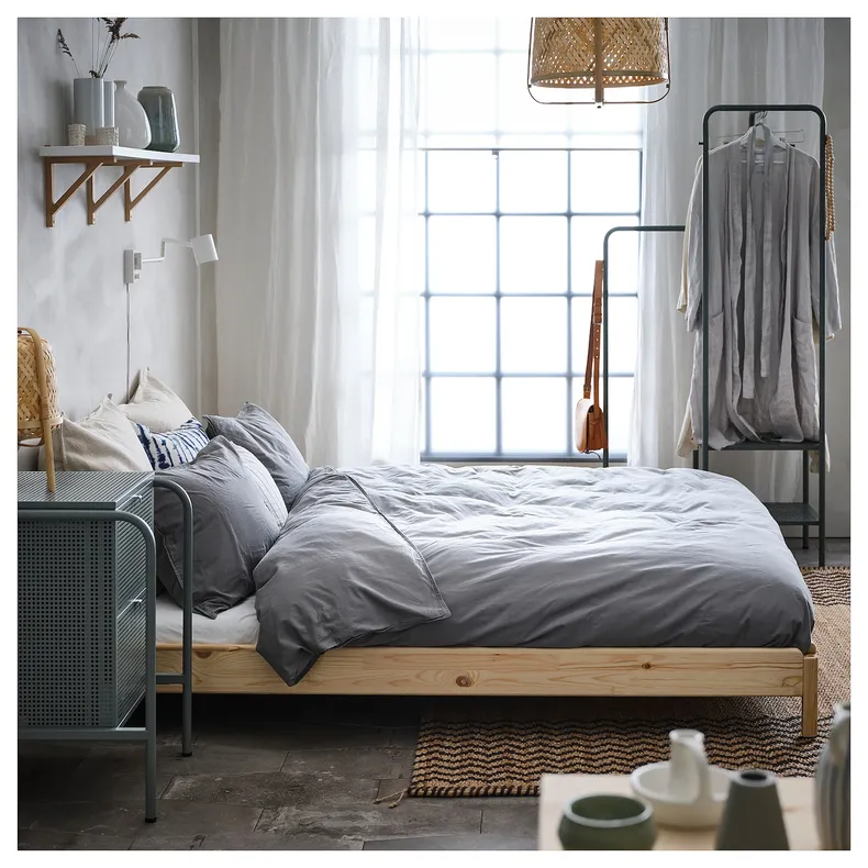 IKEA UTÅKER УТОКЕР, штабелируемые кровати с 2 матрасами, сосна / лиственная древесина, 80x200 см 995.215.10 фото №7