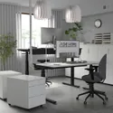 IKEA MITTZON МІТТЗОН, стіл регульований, електричний білий / чорний, 160x80 см 295.298.83 фото thumb №3