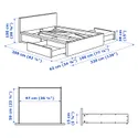 IKEA MALM МАЛЬМ, каркас ліжка, високий, 4 крб д / збер, шпон дуба білого мореного / Ліндбоден, 180x200 см 994.950.16 фото thumb №12