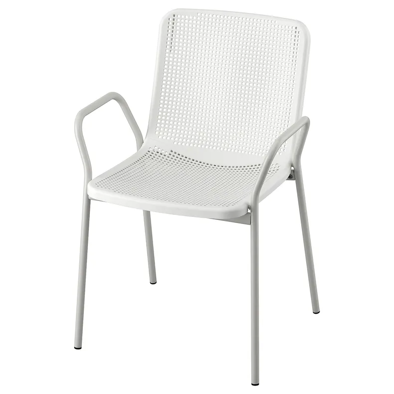 IKEA TORPARÖ ТОРПАРЕ, стілець з підлокітниками, прим/вул, білий/сірий 605.378.52 фото №1
