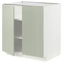 IKEA METOD МЕТОД, підлогова шафа з полицями / 2 дверцят, білий / Стенсунд світло-зелений, 80x60 см 794.868.38 фото thumb №1