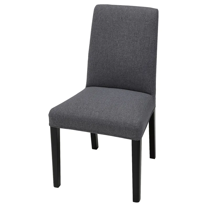 IKEA BERGMUND БЕРГМУНД, стілець, чорний / ГУННАРЕД класичний сірий 693.843.07 фото №1