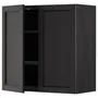 IKEA METOD МЕТОД, навесной шкаф с полками / 2дверцы, черный / Лерхиттан с черными пятнами, 80x80 см 794.689.38 фото