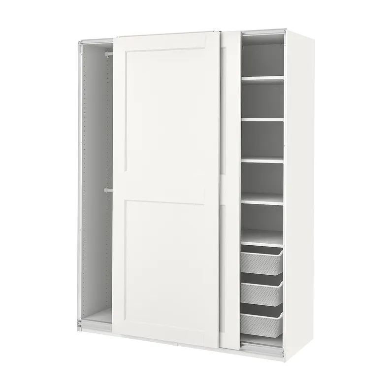 IKEA PAX ПАКС / GRIMO ГРІМО, гардероб, білий / білий, 150x66x201 см 595.023.68 фото №1