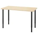 IKEA MITTCIRKEL МИТТЦИРКЕЛЬ / OLOV ОЛОВ, письменный стол, яркий эффект сосны / черного цвета, 120x60 см 595.086.81 фото thumb №1